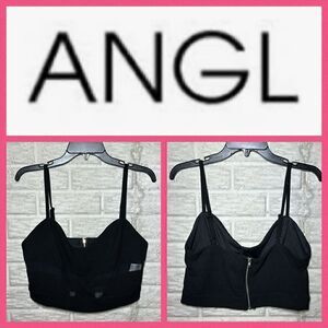 ANGL Black Bralette/Crop Top Women's Size Large